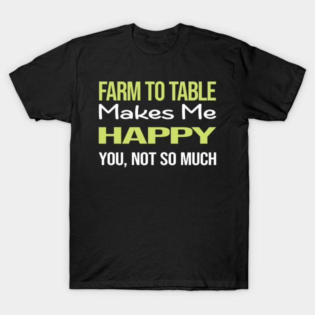 Funny Happy Farm To Table T-Shirt by relativeshrimp